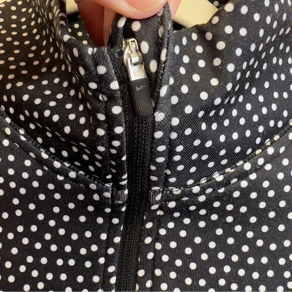 Nike Pro Dri Fit Black Polka Dot Half Zip running Pullover large - Picture 9 of 16